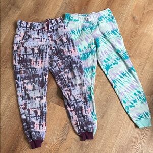 SO Kids Tie-Dye Warm Sweatpants Set -‎ Purple and Green